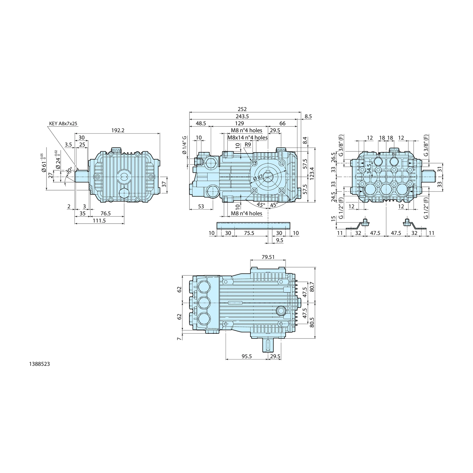 ANNOVI REVERBERI RK 15.20 H N (20638) Dolu Milli Yüksek Basınç Triplex Pompa