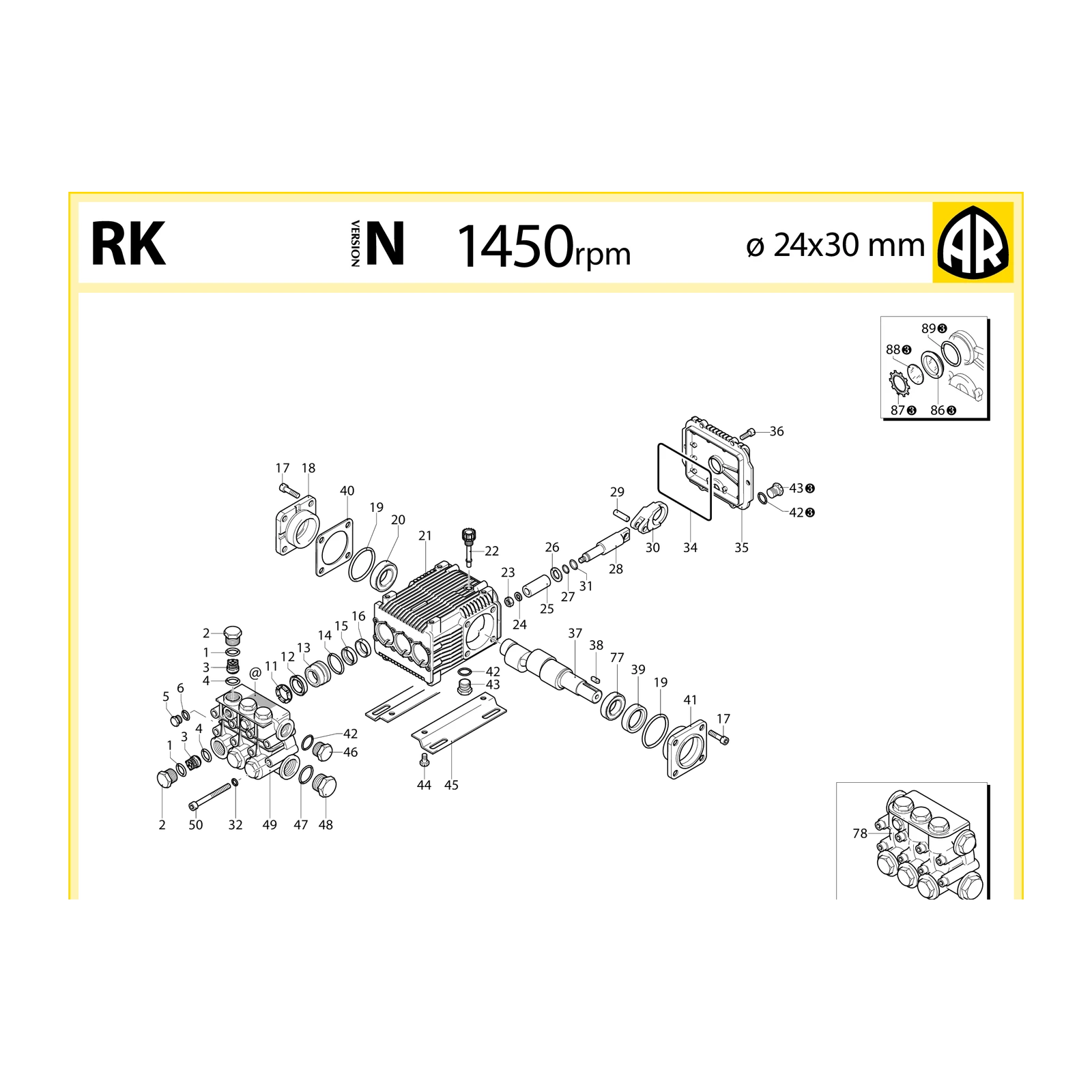 ANNOVI REVERBERI RK 15.20 H N (20638) Dolu Milli Yüksek Basınç Triplex Pompa