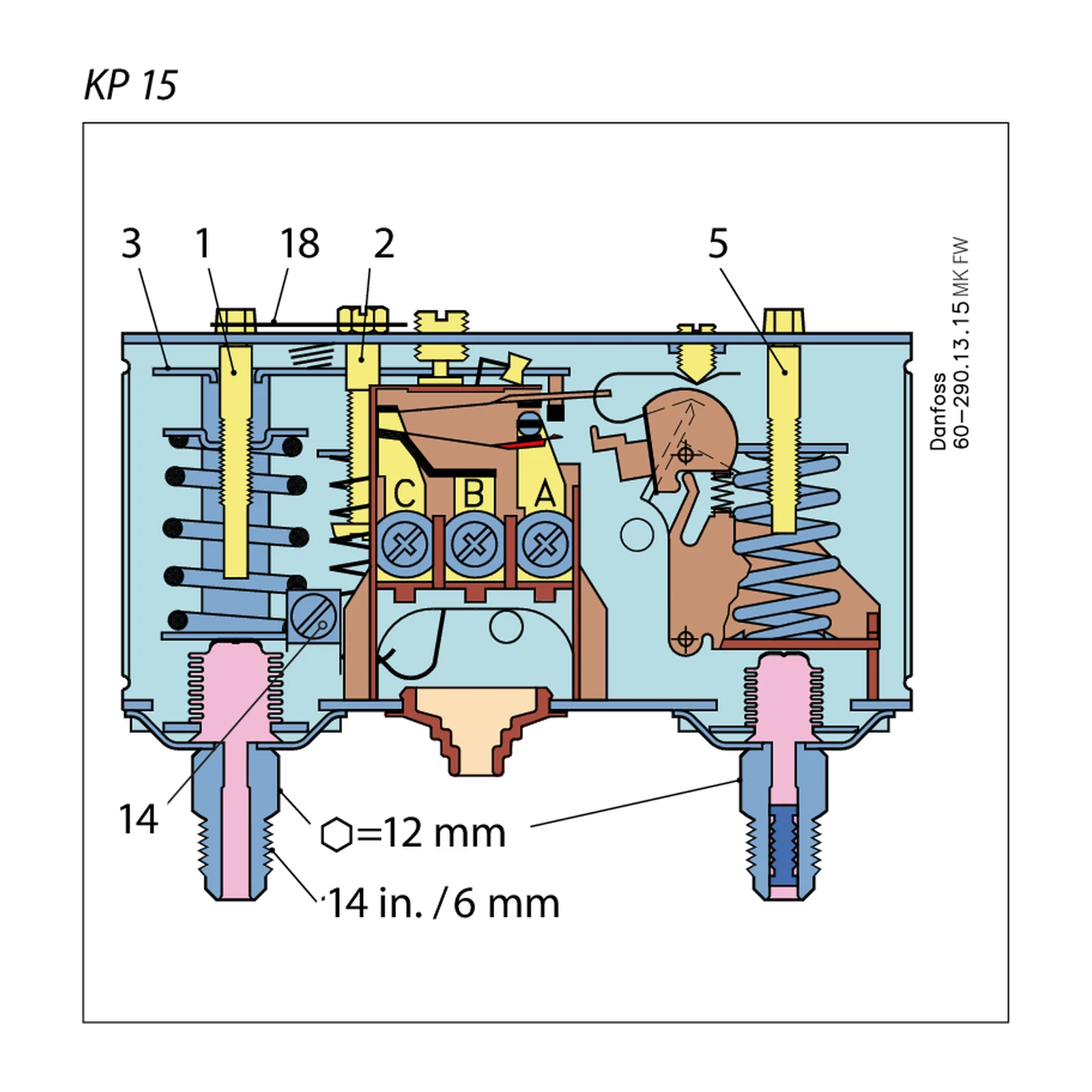 Danfoss KP15 060-126566 Çift Basınç Anahtarı
