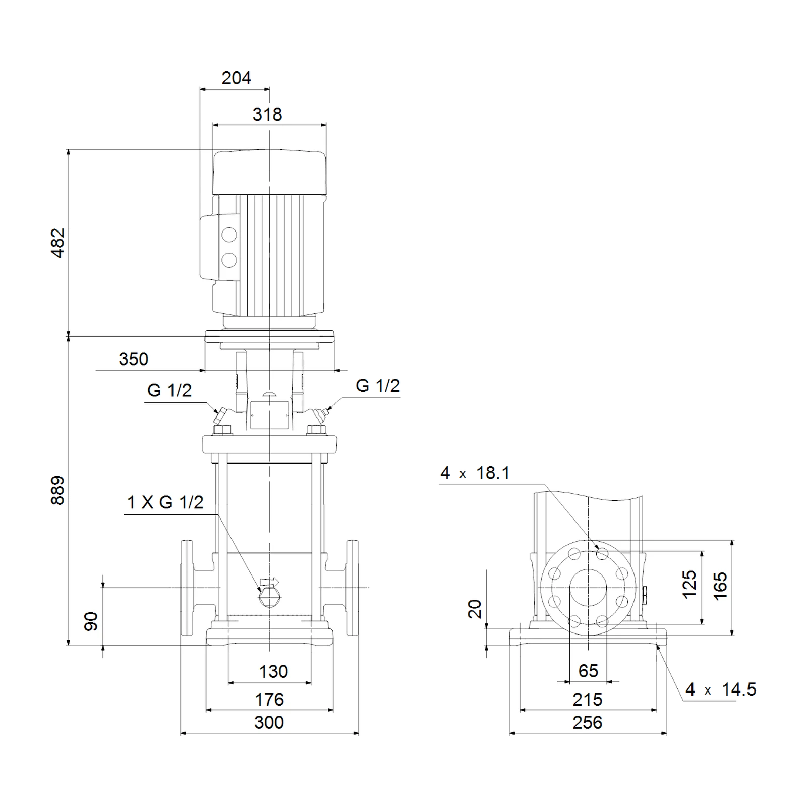 GRUNDFOS CR20-10 A-F-A-E-HQQE DİKEY ÇOK KADEMELİ in-line SANTRİFÜJ POMPA