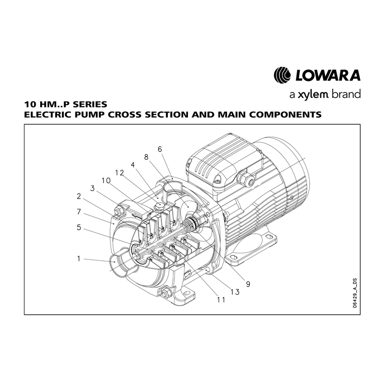 LOWARA 10HM03P15T5RVBE 1,5 kW AISI304 GÖVDELİ NORYL ÇARKLI YATAY ÇOK KADEMELİ SANTRİFÜJ POMPA
