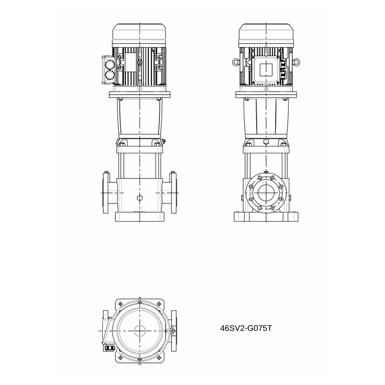 LOWARA 46SV2G075T/E 7,5 kW Dikey Çok Kademeli İn-line Santrifüj Pompa