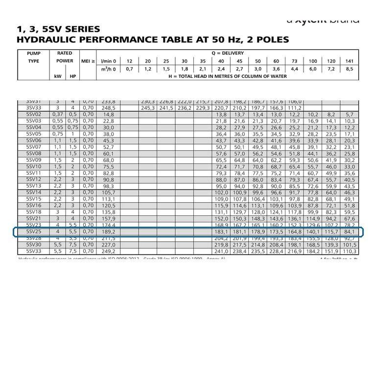 LOWARA 5SV25F040T/D 4 kW AISI304 PN25 Flanşlı Dikey Çok Kademeli Santrifüj Pompa