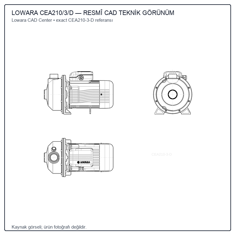 LOWARA CEA210/3/D Üç Fazlı AISI 304 Tek Çarklı Santrifüj Pompa