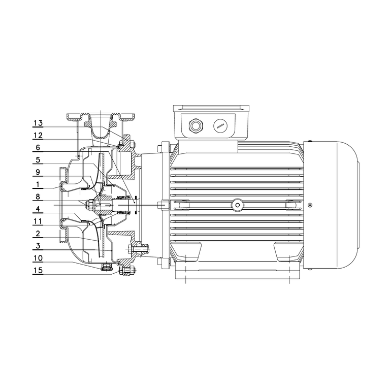 LOWARA ESHE 50-250/150/P25VSSA 15 kW AISI316L GÖVDELİ VE ÇARKLI UZATILMIŞ MİLLİ YATAY SANTRİFÜJ POMPA