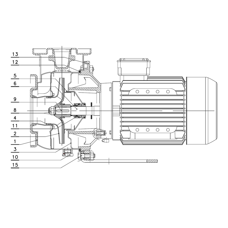 LOWARA ESHE 65-160/110/P25VSNA 11 kW AISI316L GÖVDELİ UZATILMIŞ MİLLİ YATAY SANTRİFÜJ POMPA