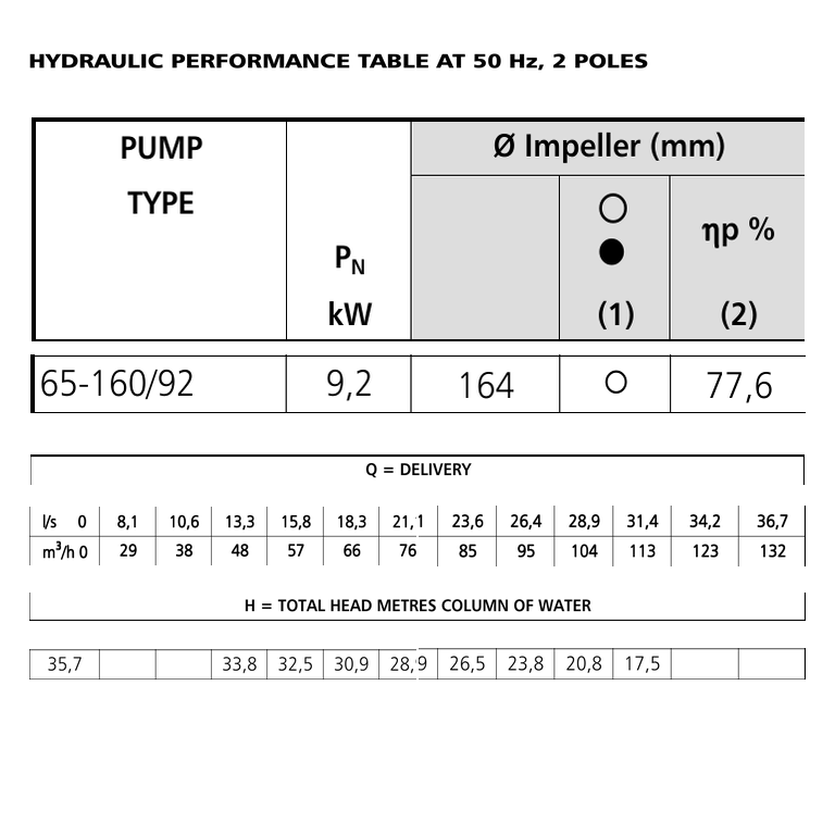 LOWARA ESHE 65-160/92/P25VSNA 9,2 kW AISI316L GÖVDELİ UZATILMIŞ MİLLİ YATAY SANTRİFÜJ POMPA