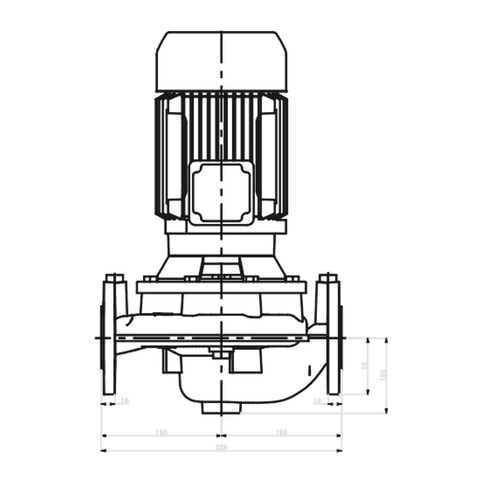 LOWARA LNEE 40-125/22/P25RCS4 2,2 kW İki Kutuplu İn-line Sirkülasyon Pompası