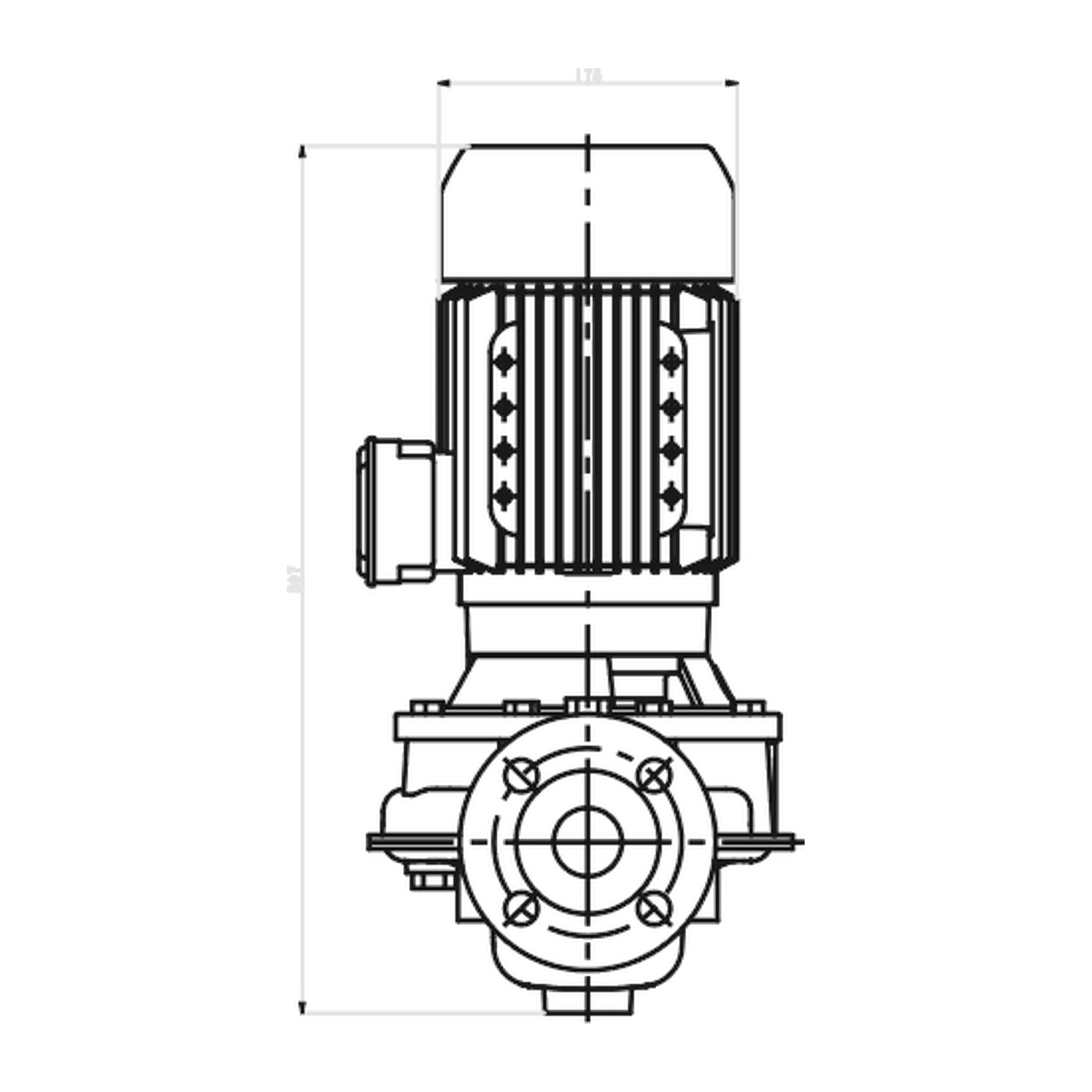 LOWARA LNEE 40-125/22/P25RCS4 2,2 kW İki Kutuplu İn-line Sirkülasyon Pompası