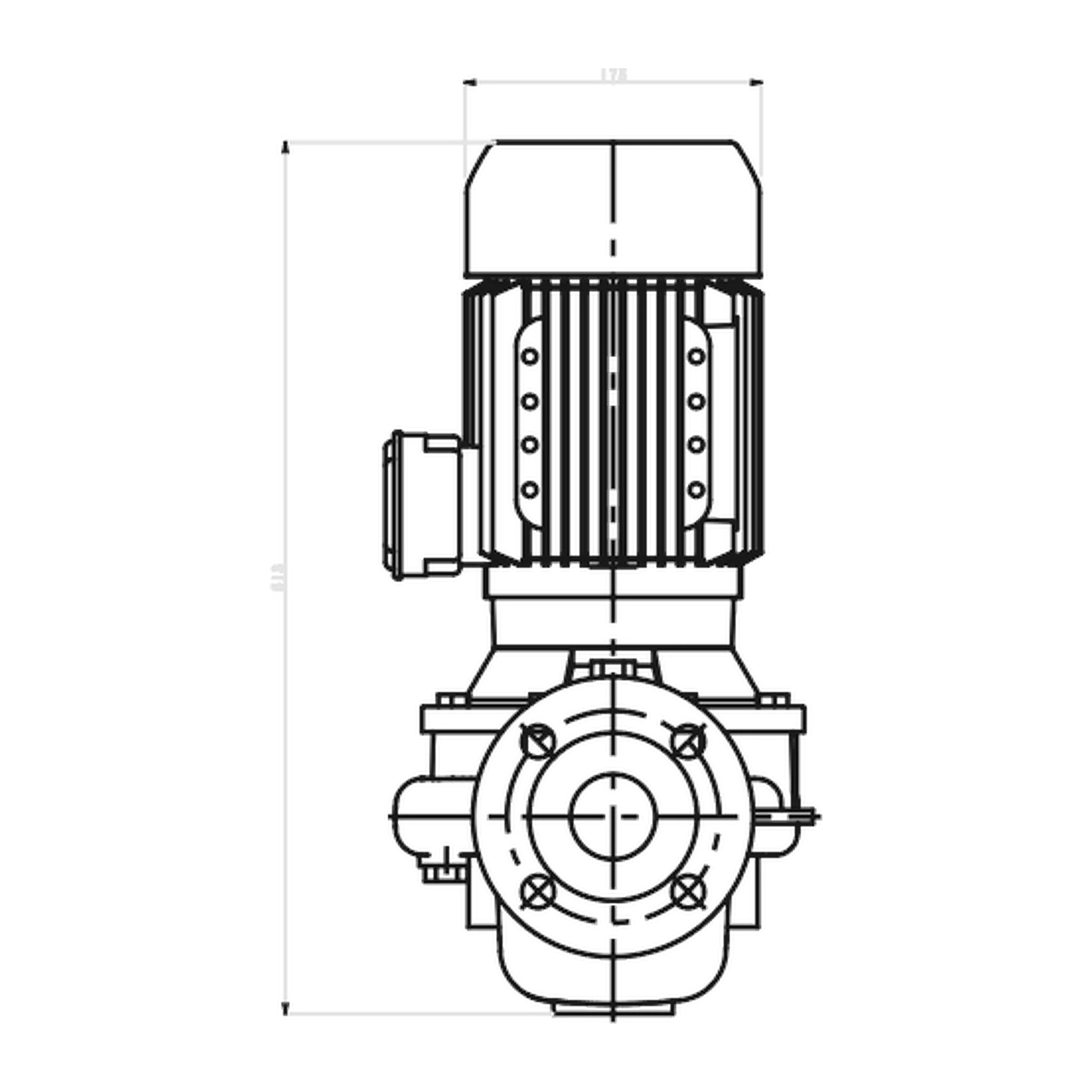 LOWARA LNEE 50-125/22/P25RCS4 2,2 kW İki Kutuplu İn-line Sirkülasyon Pompası