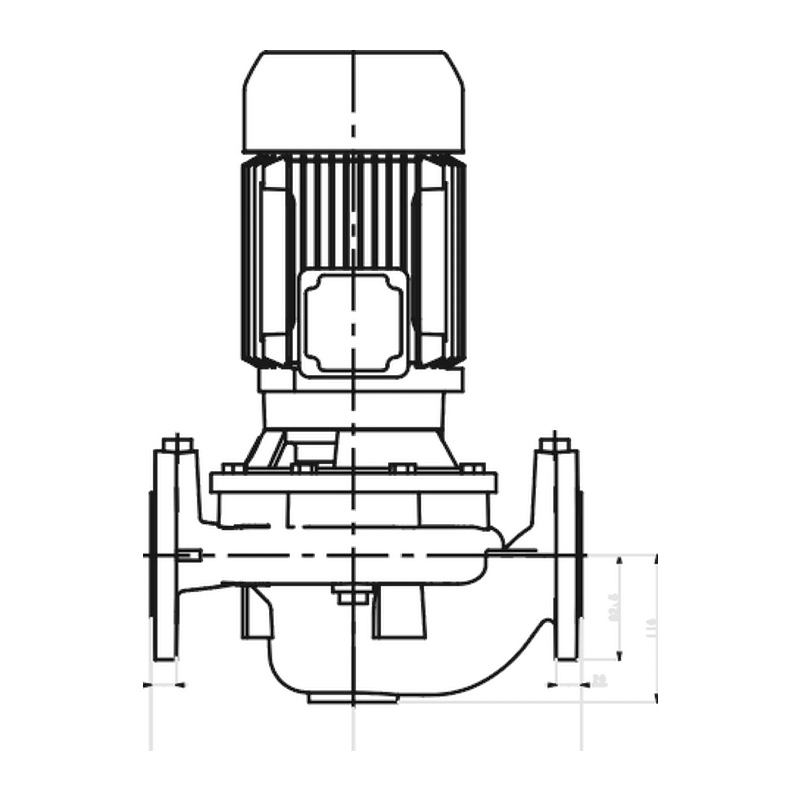 LOWARA LNEE 50-125/30/P25RCS4 3 kW İki Kutuplu İn-line Sirkülasyon Pompası