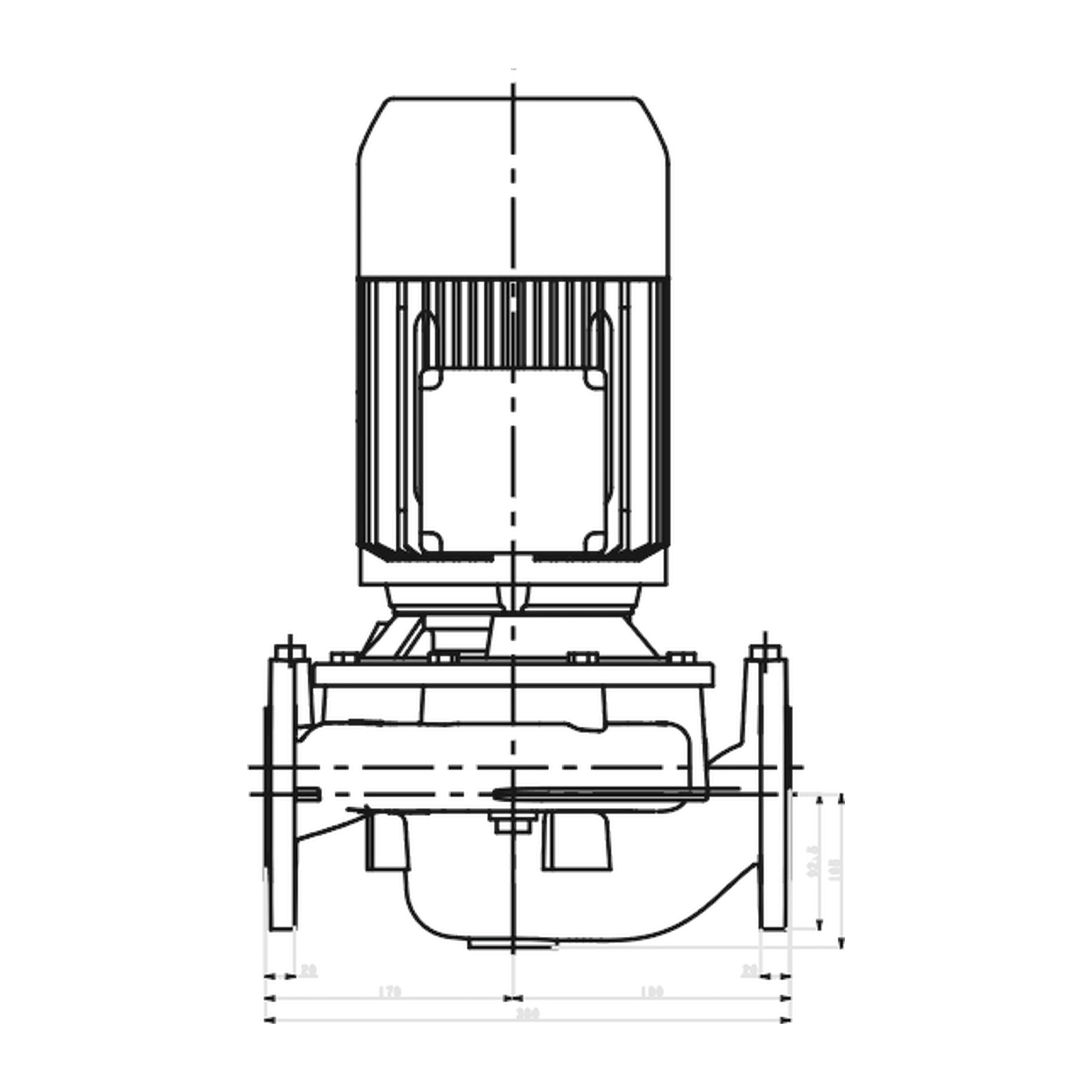 LOWARA LNEE 65-125/55/P25VCS4 5,5 kW İki Kutuplu İn-line Sirkülasyon Pompası