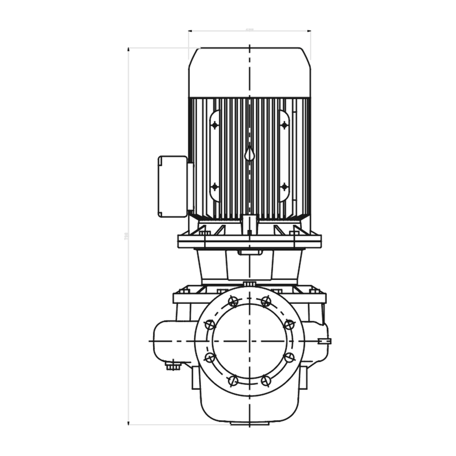 LOWARA LNES 100-200/55/P45VCC4 5,5 kW Dört Kutuplu İn-line Sirkülasyon Pompası