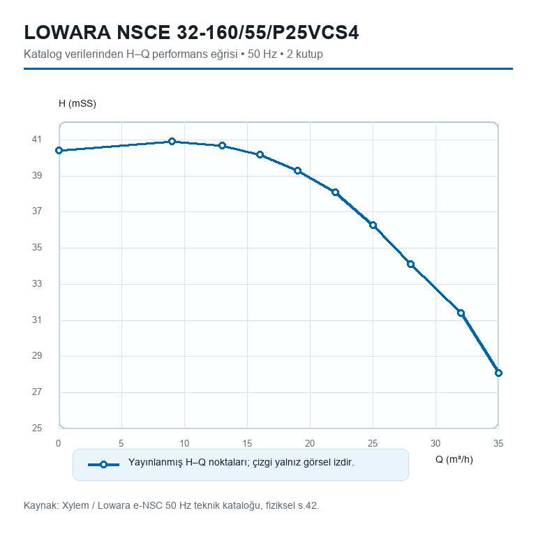 LOWARA NSCE 32-160/55/P25VCS4 5,5 kW DÖKÜM GÖVDELİ AISI304 ÇARKLI UZATILMIŞ MİLLİ YATAY SANTRİFÜJ POMPA