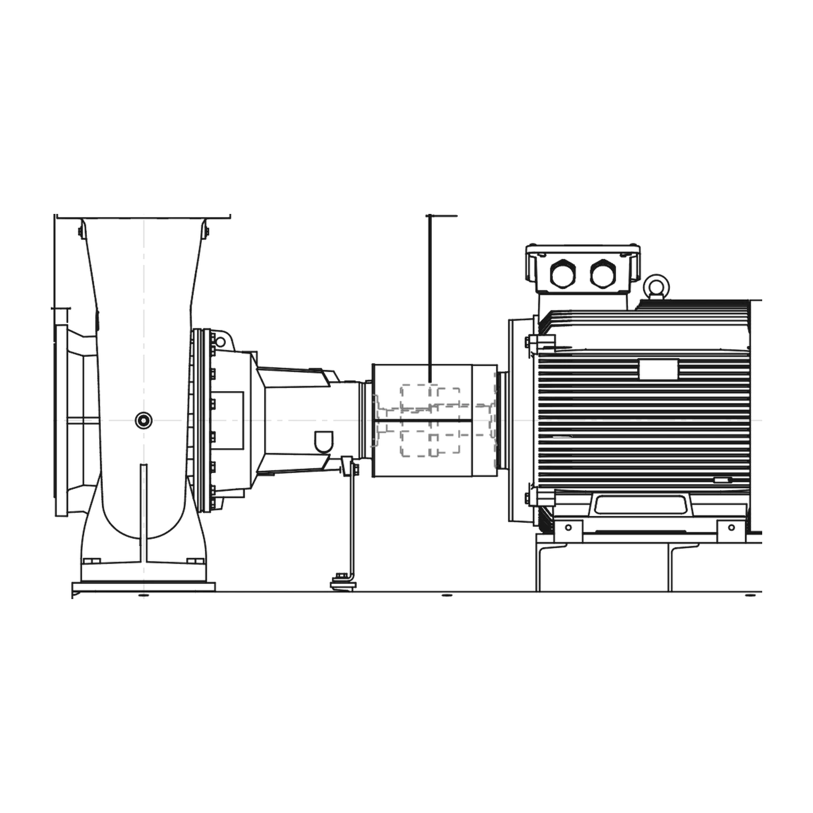 LOWARA NSCF 300-400/1100/L45VDC4 110 kW Dört Kutuplu Uçtan Emişli Esnek Kaplinli Santrifüj Pompa