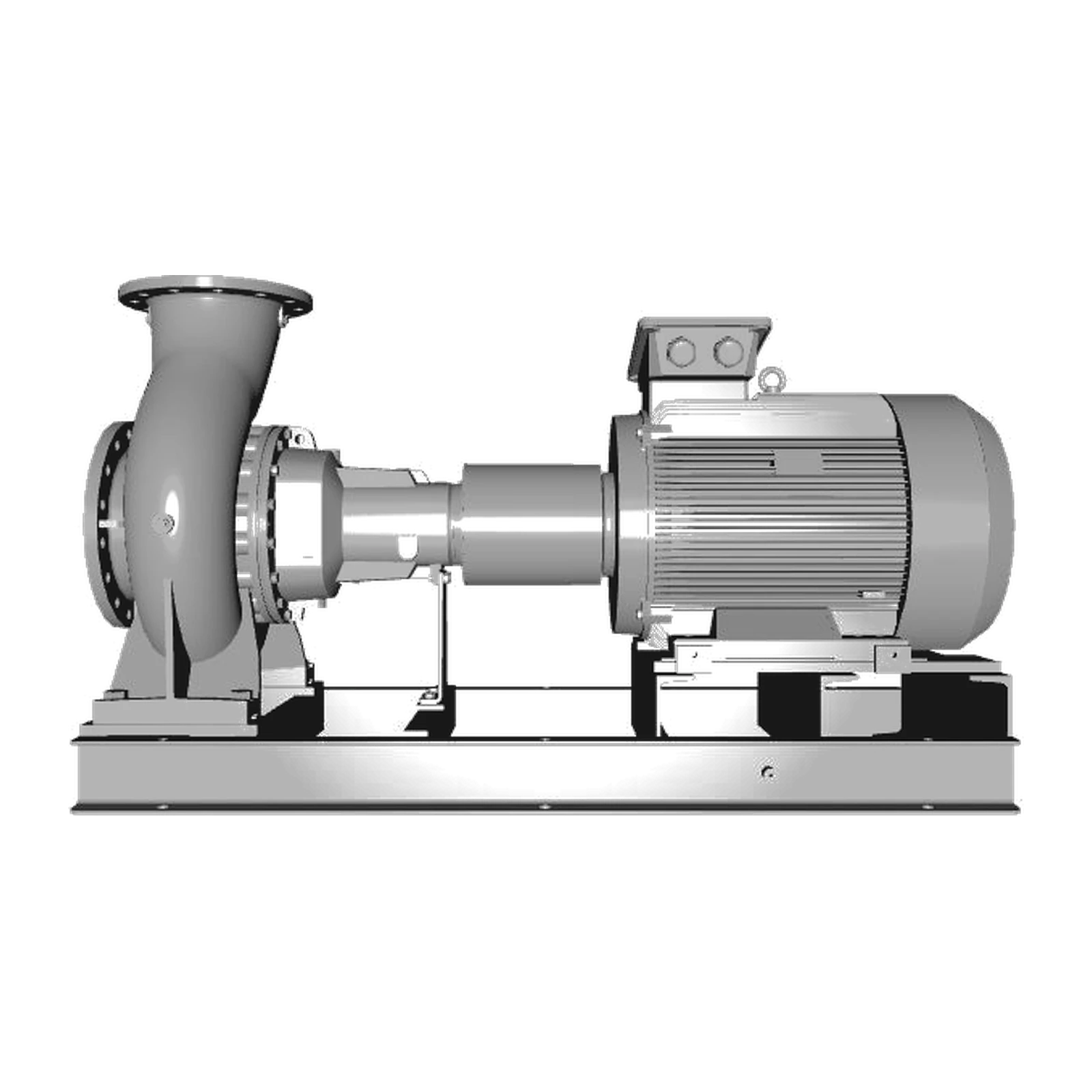 LOWARA NSCF 300-400/1100/L45VDC4 110 kW Dört Kutuplu Uçtan Emişli Esnek Kaplinli Santrifüj Pompa