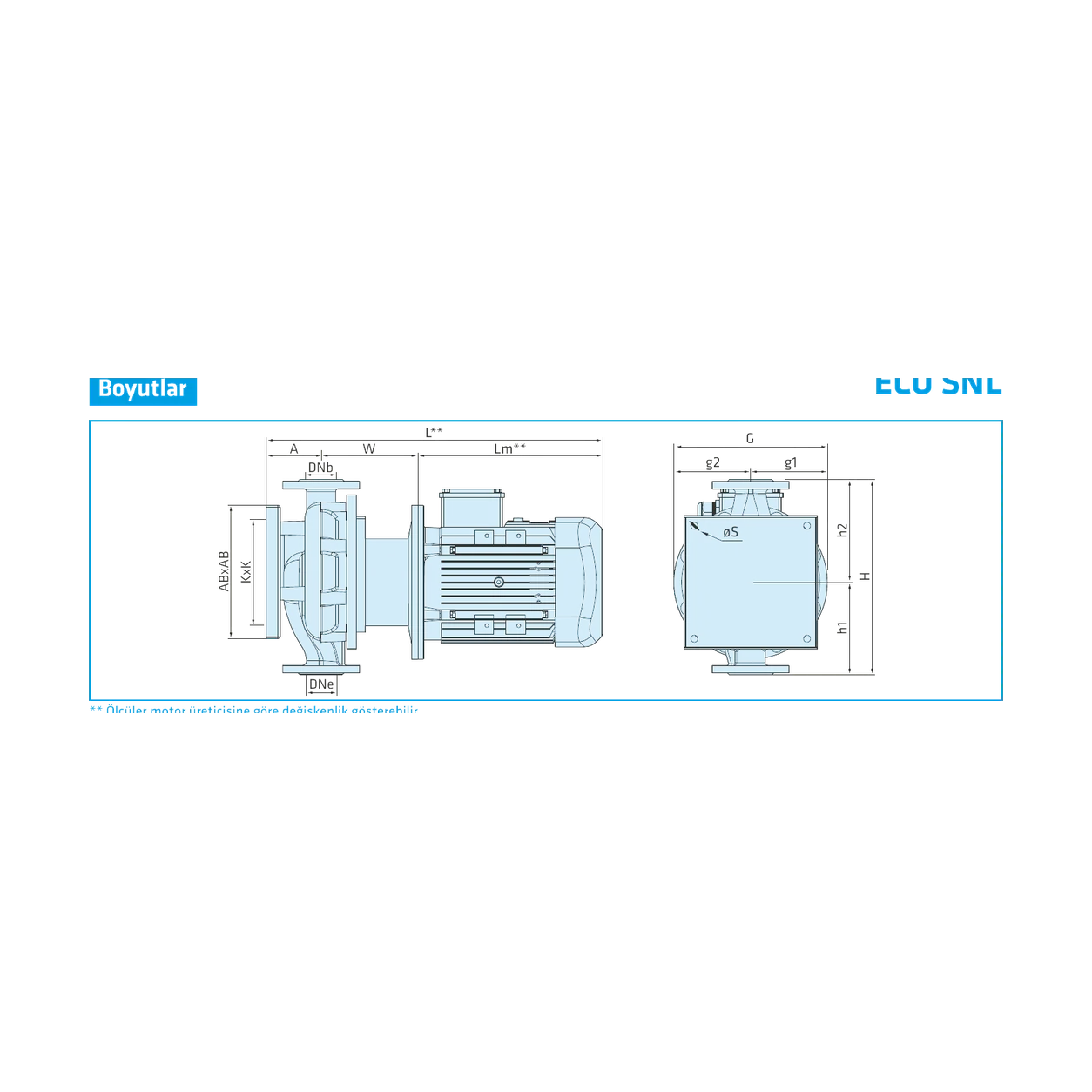 STANDART ECO SNL 40-125/3.0 kW KURU ROTORLU in-line SİRKÜLASYON POMPASI