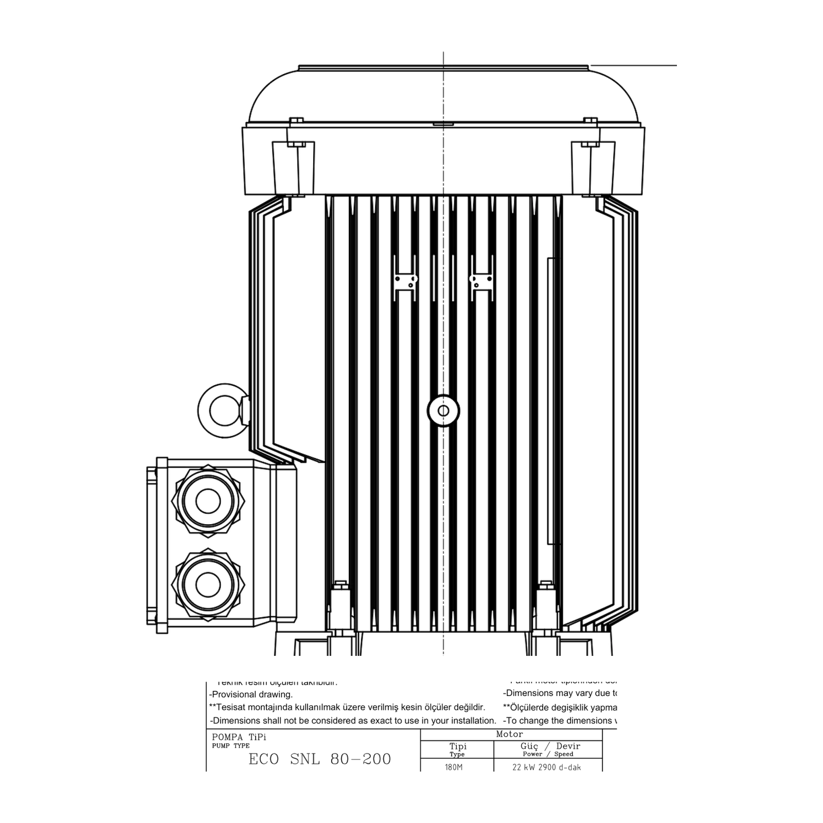 STANDART ECO SNL 80-200 22 kW Kuru Rotorlu In-line Sirkülasyon Pompası