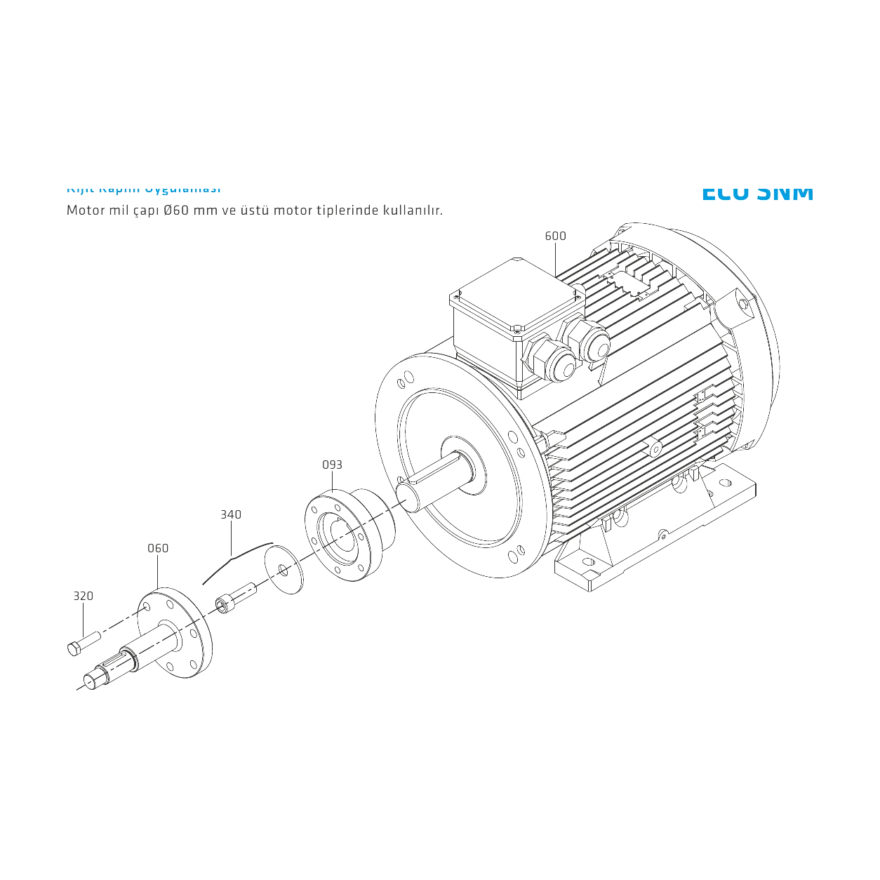 STANDART ECO SNM 80-160/30 DÖKÜM GÖVDELİ YATAY MONOBLOK SANTRİFÜJ POMPA